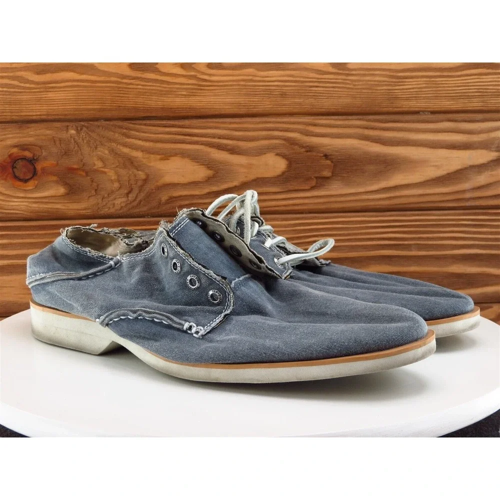 SPERRY Sz‎ 10 Boat Shoe Gray Canvas Men Lace Up Medium
